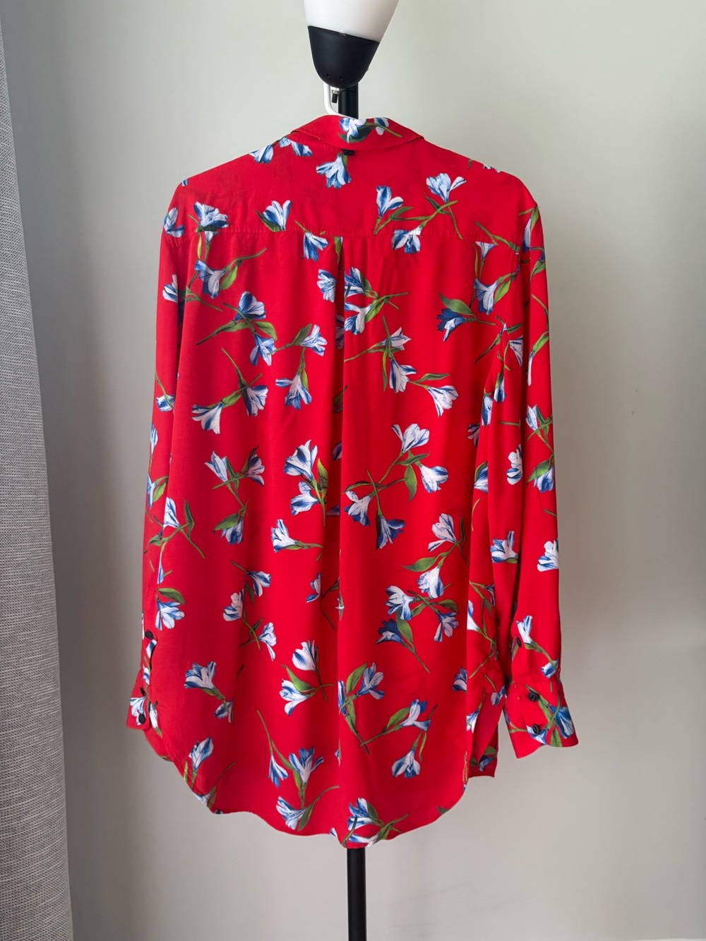 Rag & Bone New York Floral Button Front Blouse Women’s Size L 100% Viscose - Picture 2 of 5